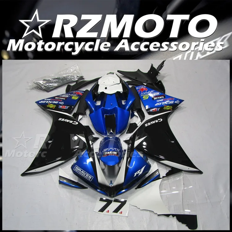 

Новый комплект обтекателей из абс-пластика для мотоцикла и велосипеда, подходит для YAMAHA YZF - R1 2009 2010 2011 09 10 11, кузов под заказ 77