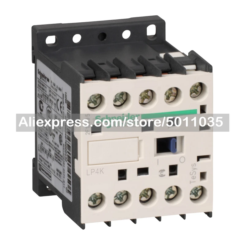 

LP4K0901BW3 Schneider Electric TeSys K Series Low Power DC Controlled Three-Pole Contactor, 9A, 24VDC, Wide Voltage Coil