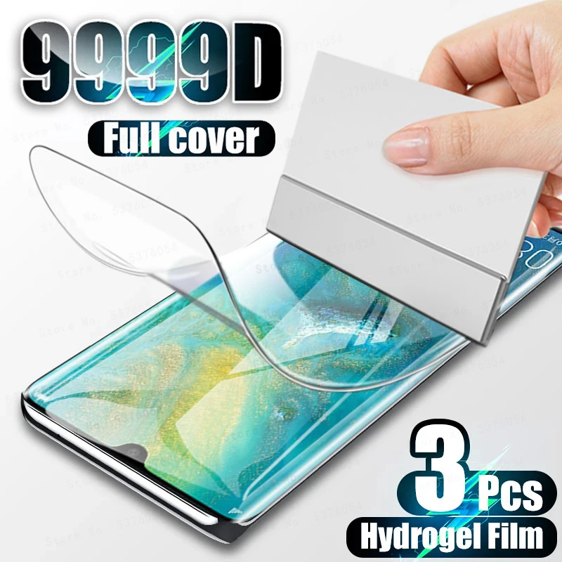 

3-1 шт. для Huawei P30 P20 P40 lite Pro Защитная пленка для Mate 30 20 10 Lite Y6 Y7 Y9 Pro Prime 2019 Гидрогелевая пленка не стекло