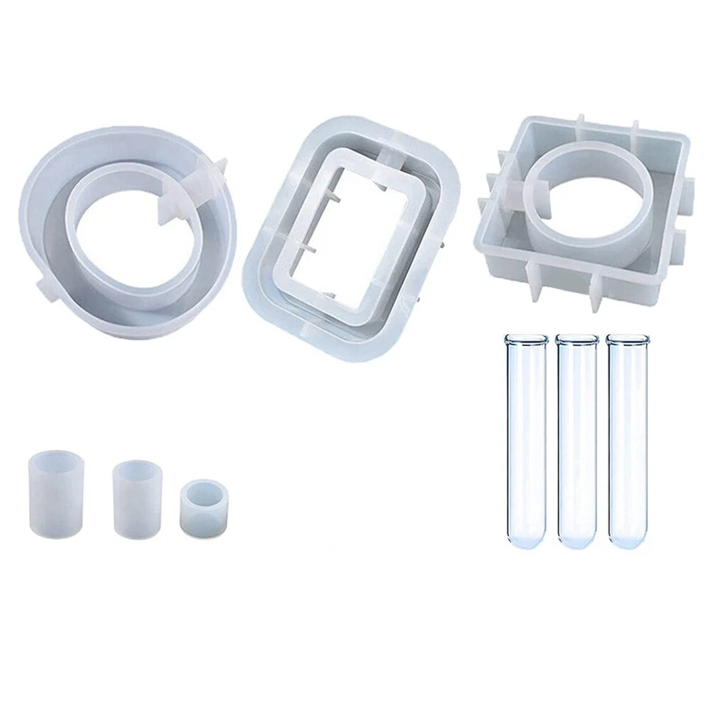 

Vase Silicone Molds for Plant Propagation Stations Epoxy Resin Casting Kit with Test Tubes for Desk Decor, Terrarium