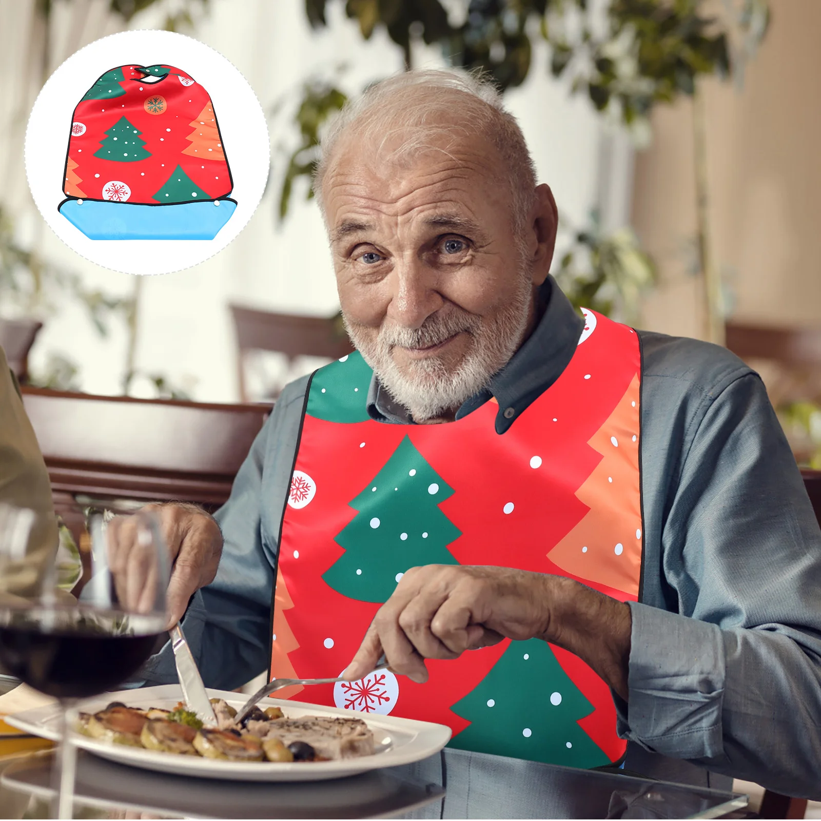 

Bib Adult Bibselderly Eating Washable Christmas Protector Feeding Reusable Clothingcatcher Apron Womentraybaby Senior Men Dinner