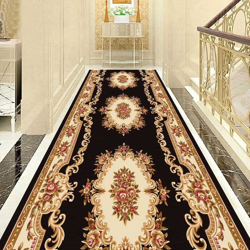 

European Luxury Corridor Carpet Hallway Area Rug Home Porch Decoration Living Room Rugs Long Corridor Floor Mats Customizable