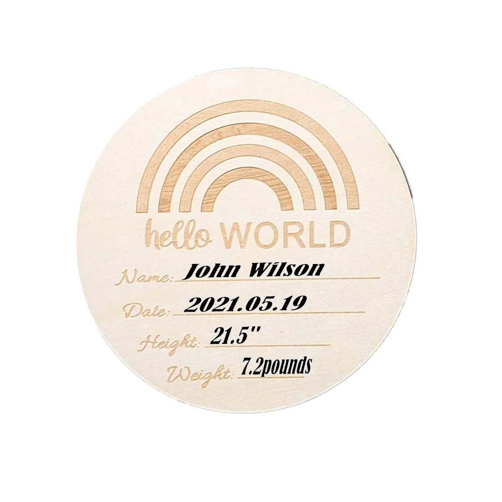 

20pcs Newborn Photo Props Baby Birth Announcement sign wooden hello world