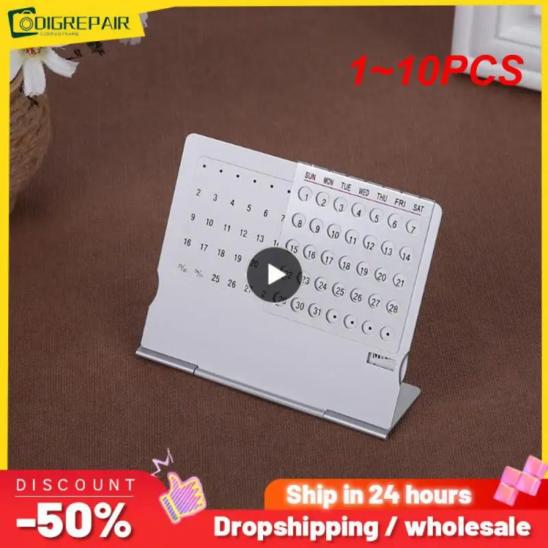 

1 ~ 10 шт. необычный миниатюрный ультратонкий металлический Настольный календарь, Супер Вечный Уникальный, 100 лет раньше