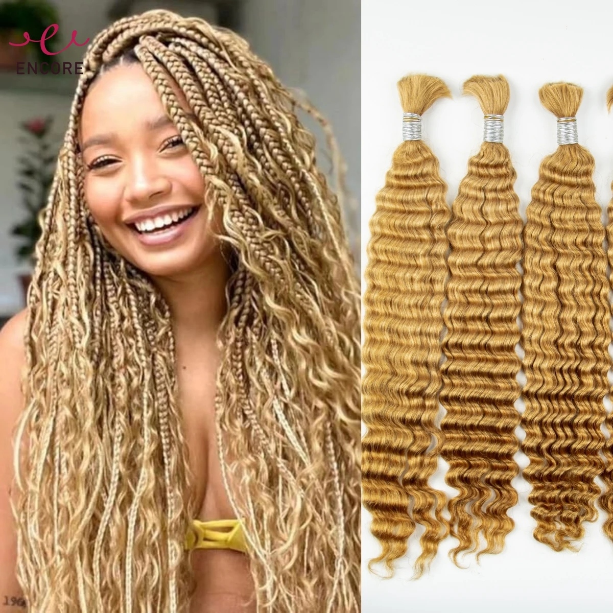 Вьющиеся объемные плетение волос 100% человеческие волосы без утка Глубокая волна