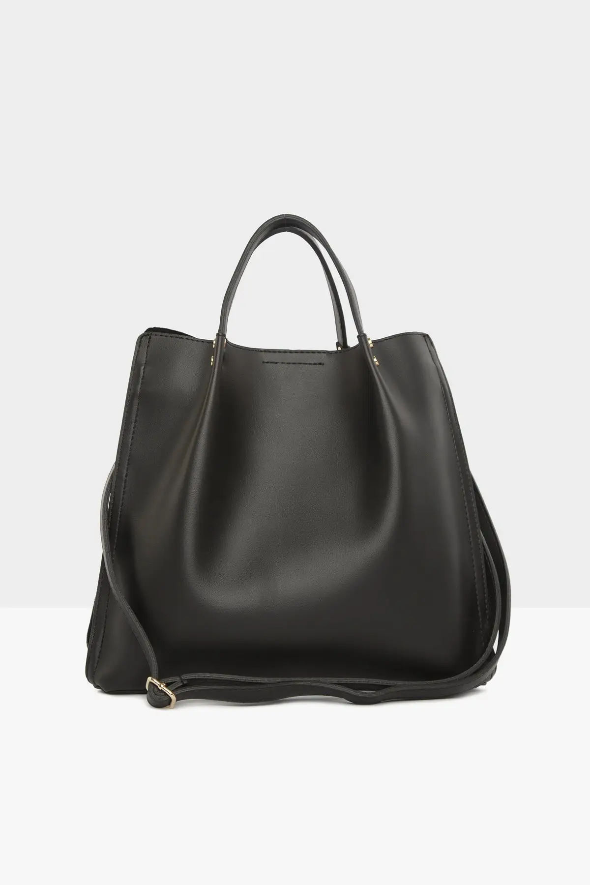 

Bags for Women Black genuine leather garnish three compartment m Daily Shopping Bag Fashion Shoulder Bags Women Totes