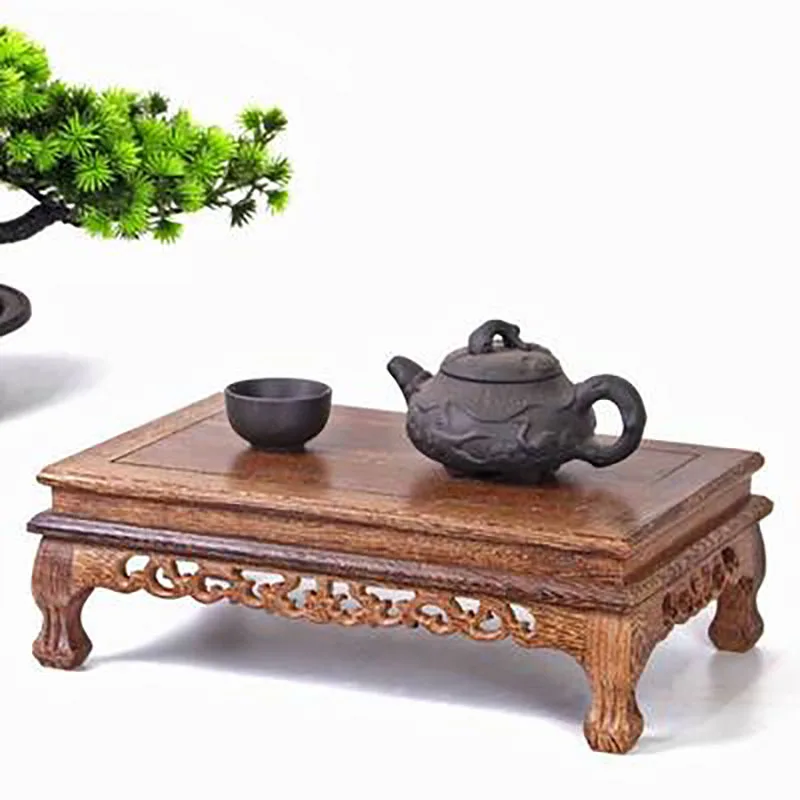 

Wooden Table Shape Stand For Vase Home Decor Display Stand Flower Pot Shelves Bonsai Table Fish Tank Pedestal Shelf Decoration