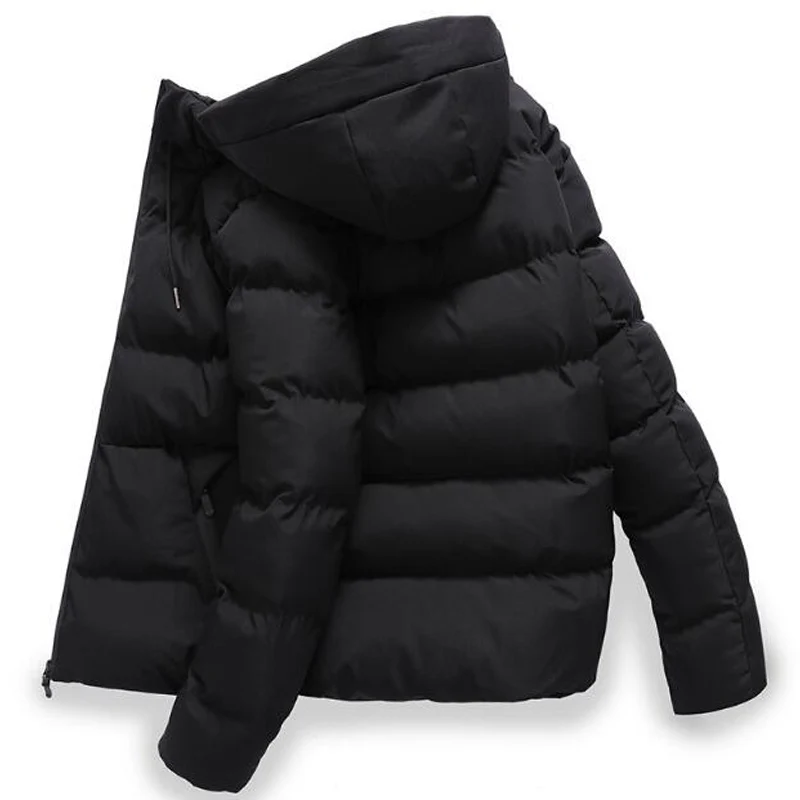 Men's Coats Winter Parkas Casual Solid Hooded Parka Coat Men Long Sleeve Windbreak Lightweight Padded Jackets Streetwear Jacket