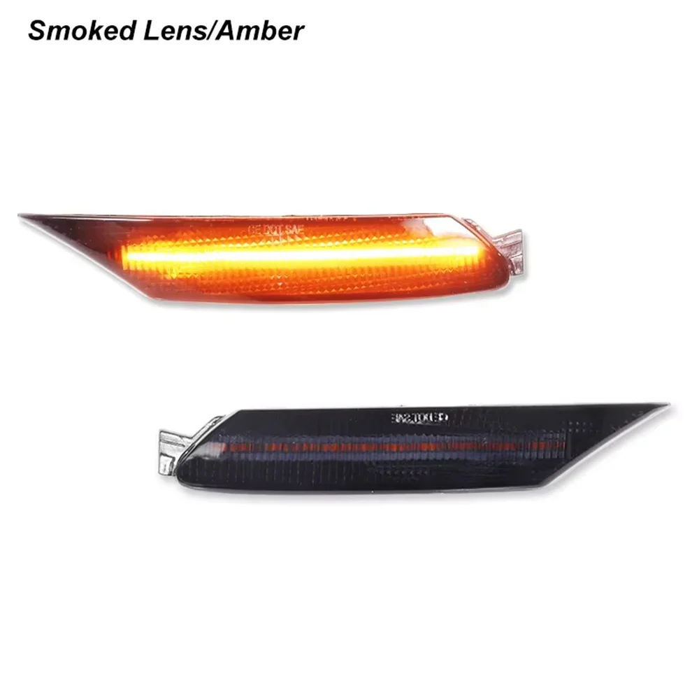 

Автомобильные светодиодные передние боковые габаритные указатели поворота, мигающие огни для Mazda RX-8 2004-2008, стояночные огни, фонари для крыльев, янтарно-белые, 12 В