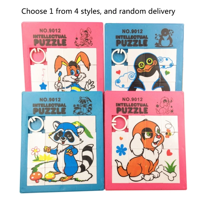 

3D Sliding Jigsaw Puzzle Game Toys Cartoon Animal Numbers Kids Education Toys