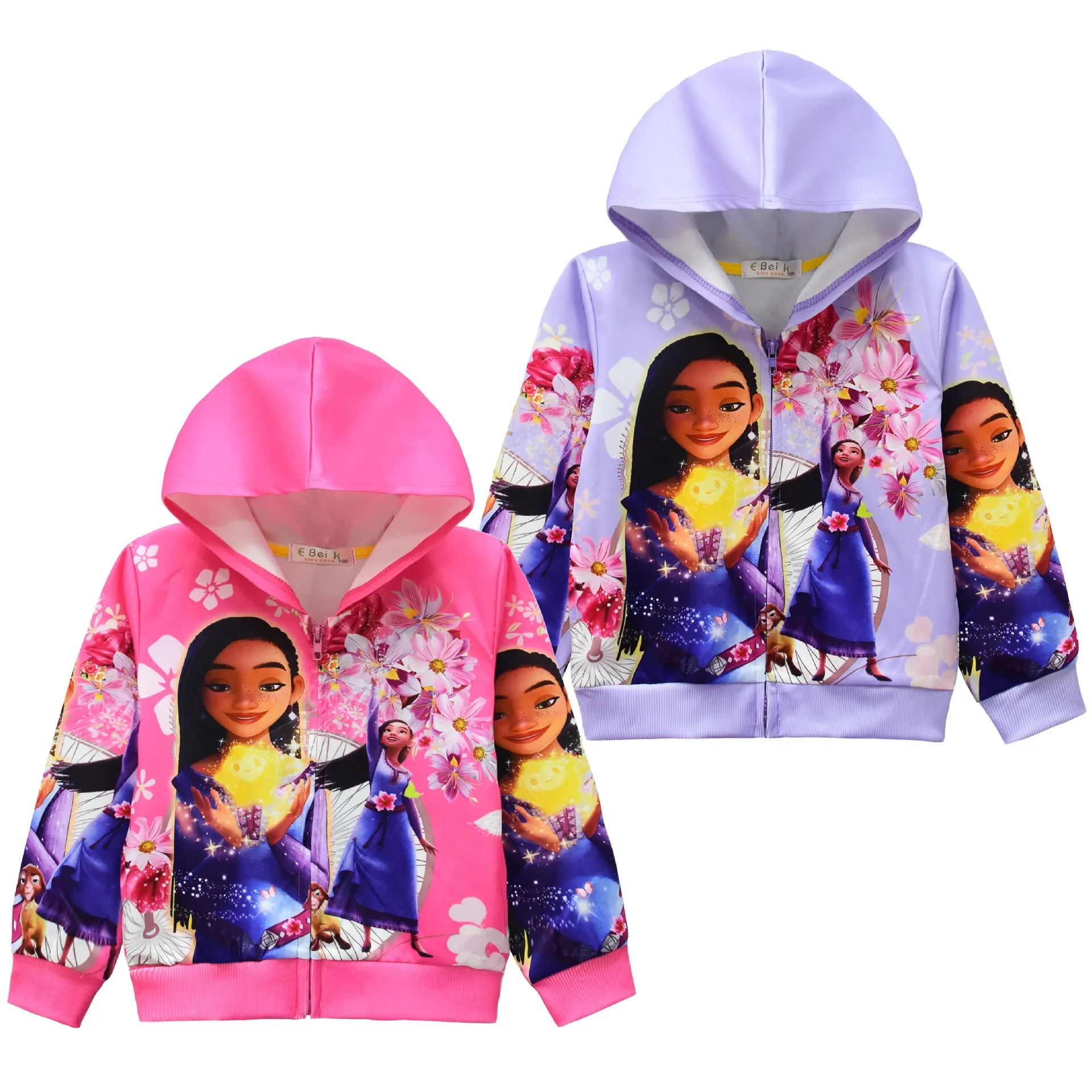 

Disney New Movie Wish Asha Big Child Zipper Hoodie Jacket Coat Baby Girl Winter Clothes Kids Jacket Roupa Infantil Pra Menino