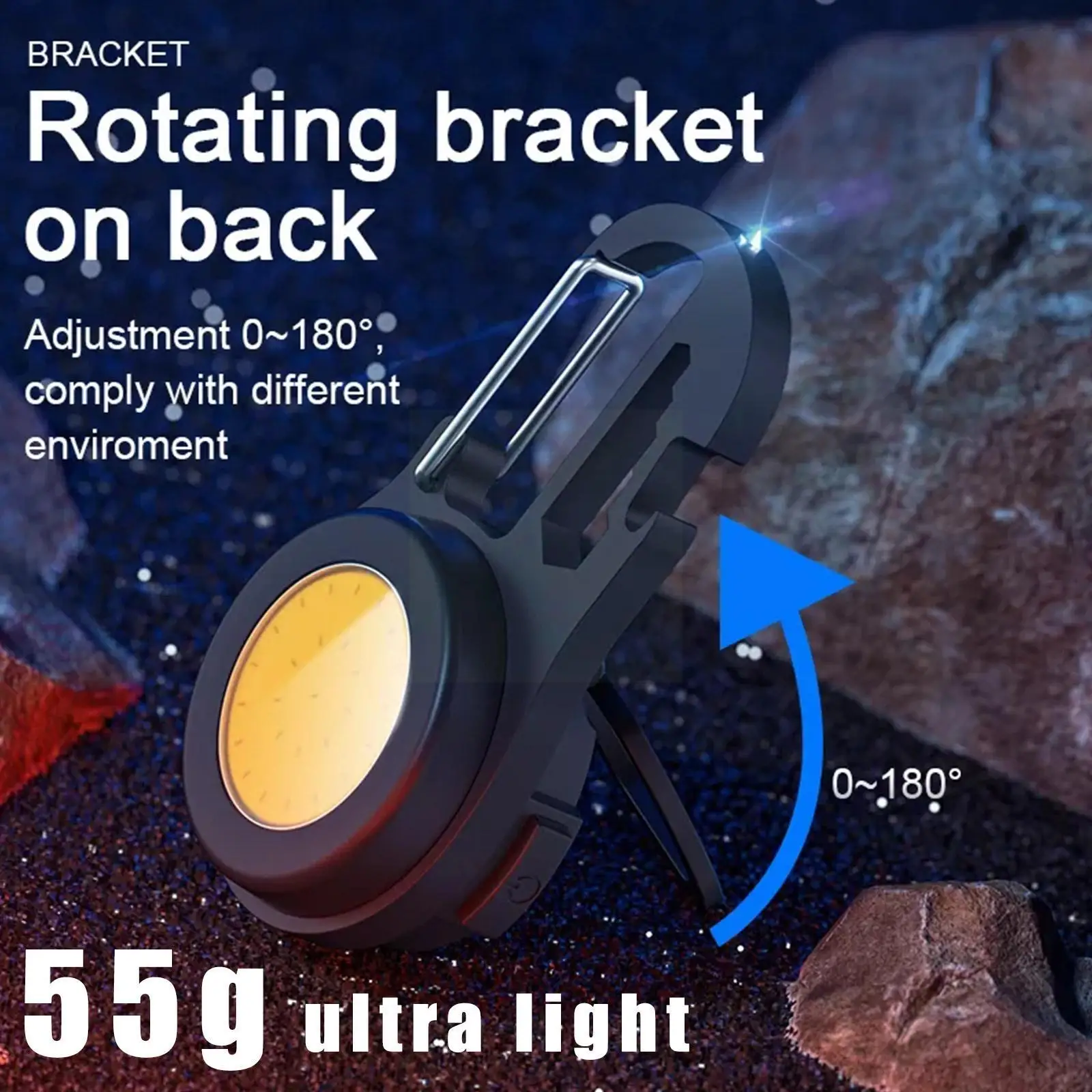 

New Mini Lantern Portable Multi-function Cob Floodlight Aluminum Rechargeable Light Alloy Keychain Type-c Outdoor Flashligh H3x1