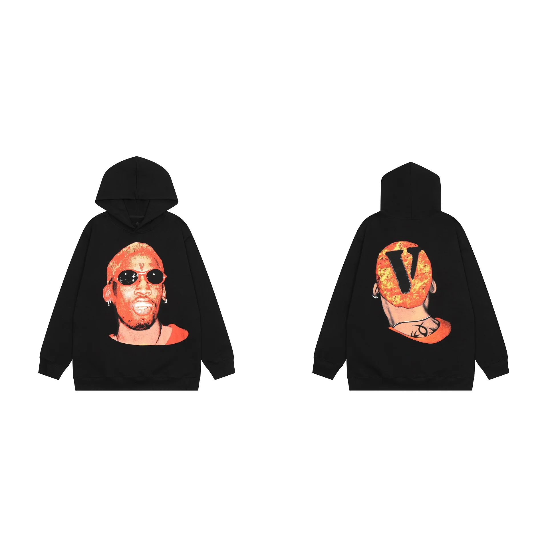 

VLONE Hoodies Female Couple Loose Street Sweatshirts Hip Hop Trend Men's Cotton Casual Letter Printing Hoodies Vlone Big V 2348