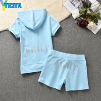 yiciya 2022 new jc rhinestone pants suits sweatsuits tracksuit women crop top and shorts pants summer tops womens two piece set