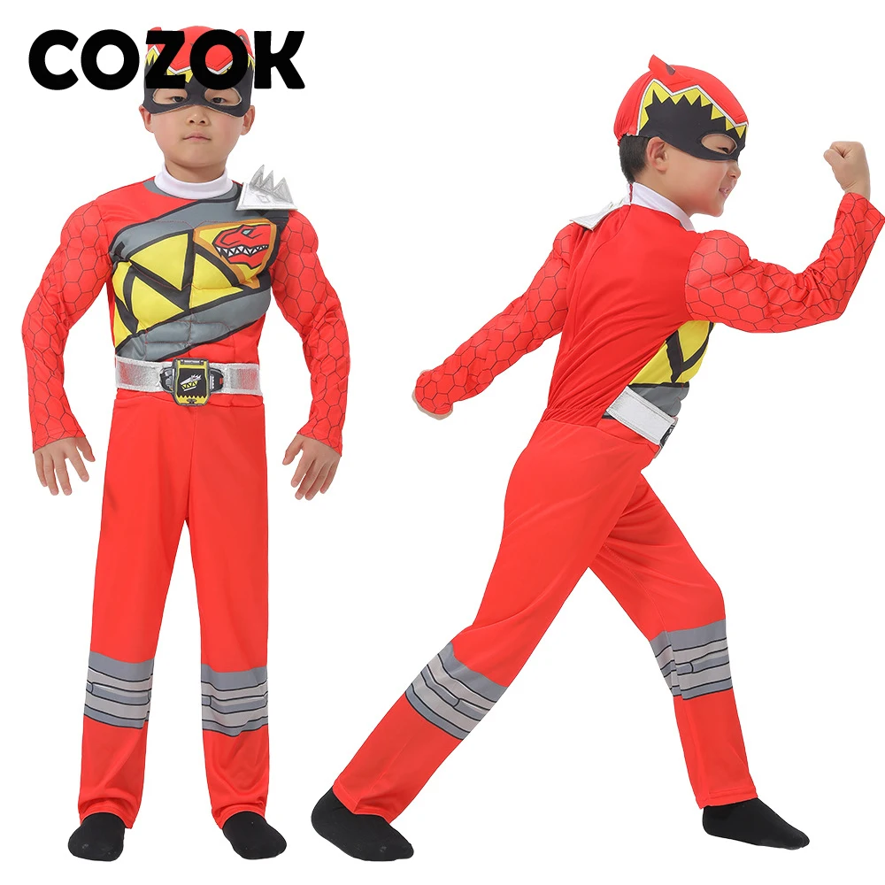 COZOK динозавр команда красный мощность зарядка рейнджер фото комбинезоны костюмы