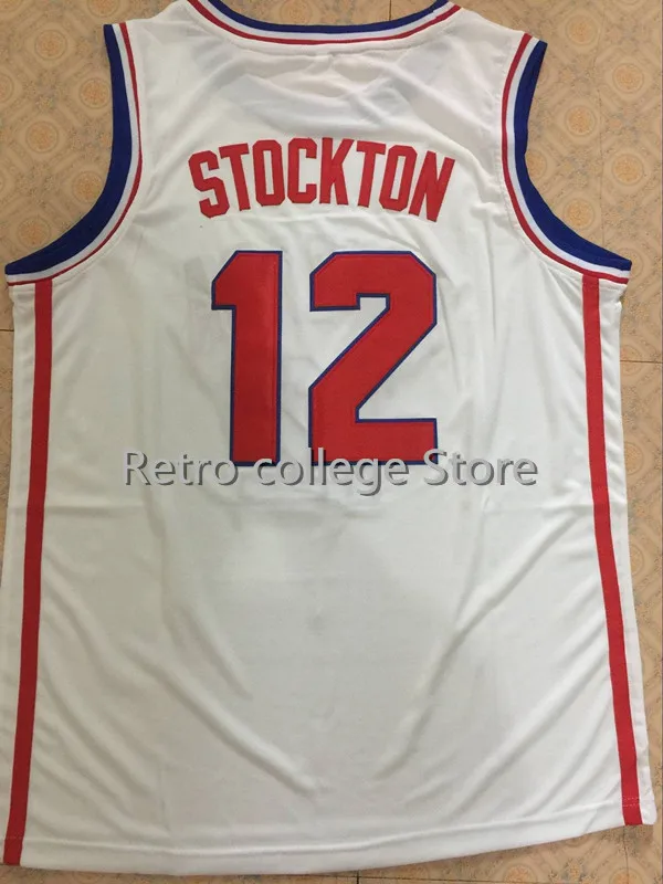 

Mens 12 John Stockton Top Quality Basketball Jersey Stitched Embroidery