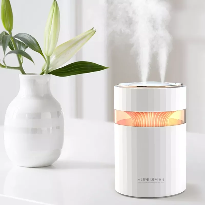 

Double Nozzle Air Humidifier With Colorful Light Mute Heavy Fogger USB Humidificador Air Purifier For Home Office Bedroom