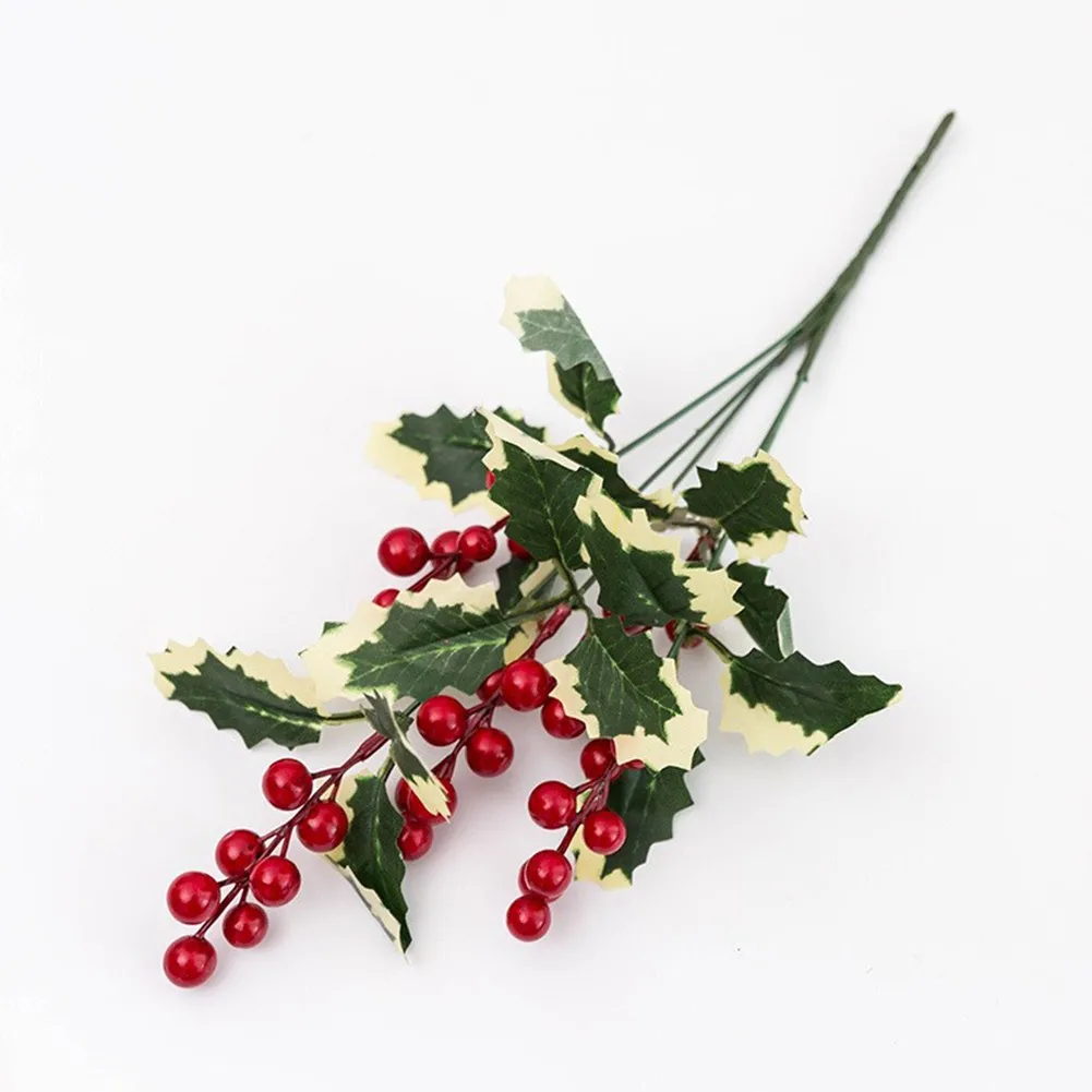 

High Quality Hot Sale Artificial Berry Bouquet Artificial Flowers Berry Branch Christmas DIY Foam Garden Decor