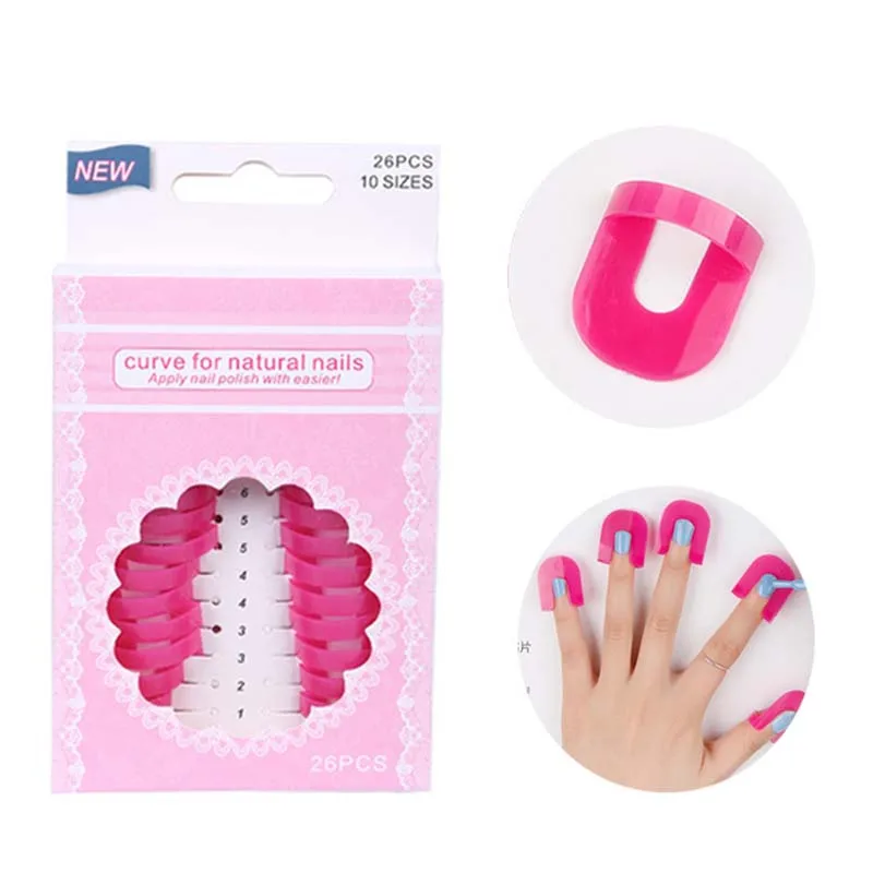 

26pcs/set 10 Sizes G Curve Shape Varnish Shield Nail Protector Finger Cover Spill-Proof French Stickers Manicure Nail Art Tools