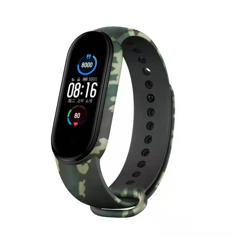 

Print Strap for Xiaomi Mi Band 6 bracelet Sport silicone wristband Xiaomi Miband 3 4 5 wriststrap correa Mi band 5 6 4 strap