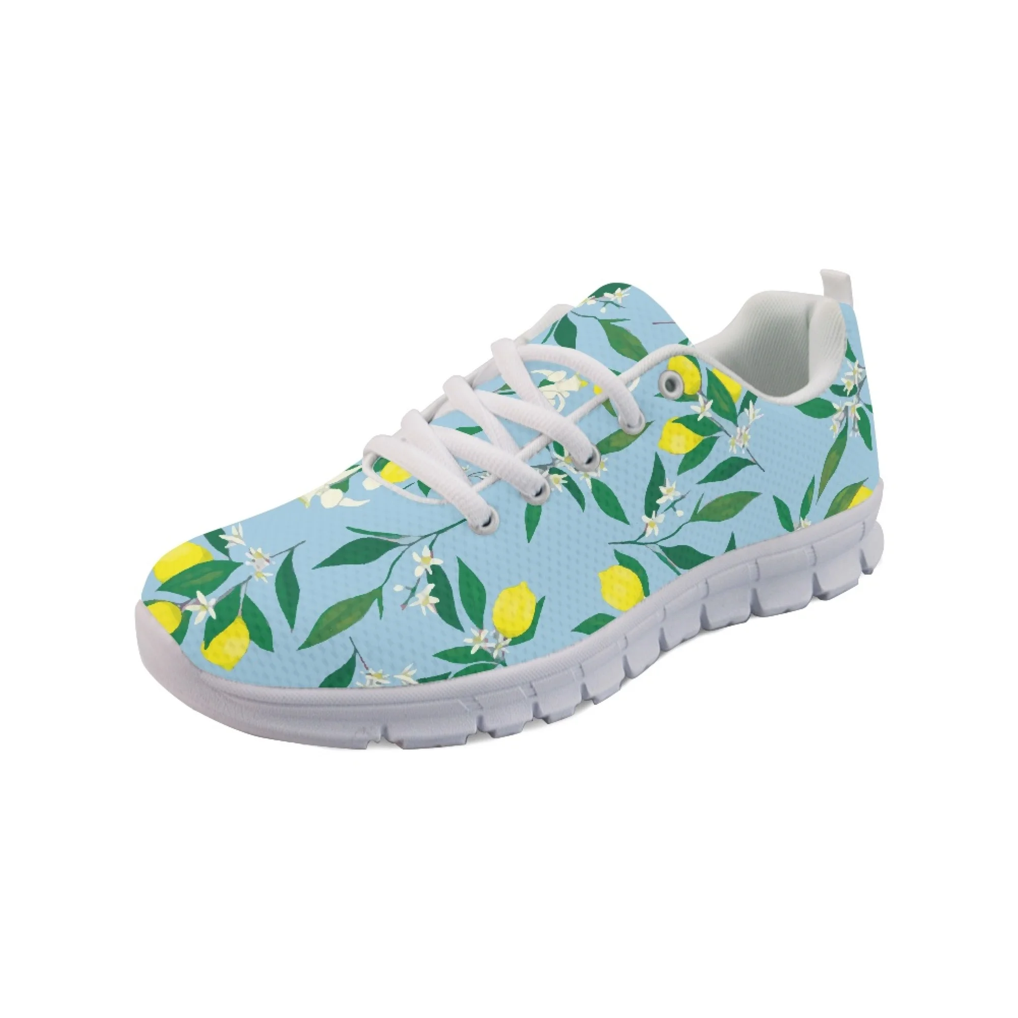Yikeluo Woman Flats Shoes Sunflower Pattern Design for Girls Personalized Walking Shoes Female Wear-resistant Sport Sneakers