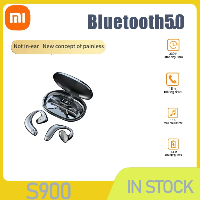 

Xiaomi S900 Bluetooth Earphones Conduction Open Ear Hook Wireless Sport Headphone HiFI Stereo Waterproof Noise Reduction Headset