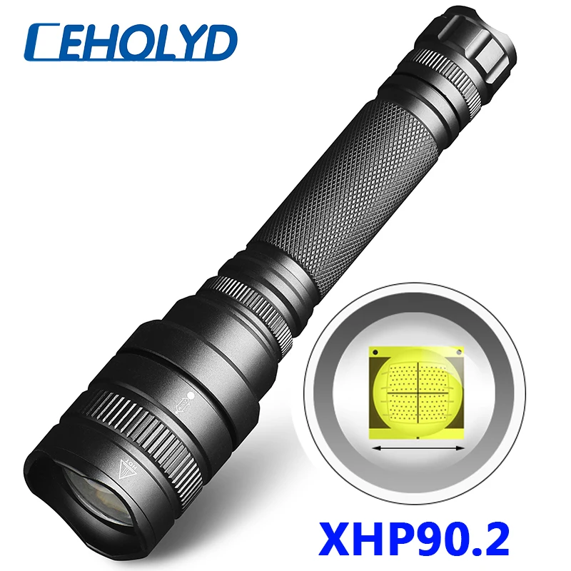 

XHP90.2 4-core High Quality Zoomable Powerful Led Flashlight Torch 8000lm 18650 Battery Waterproof Camping Light Lantern LED