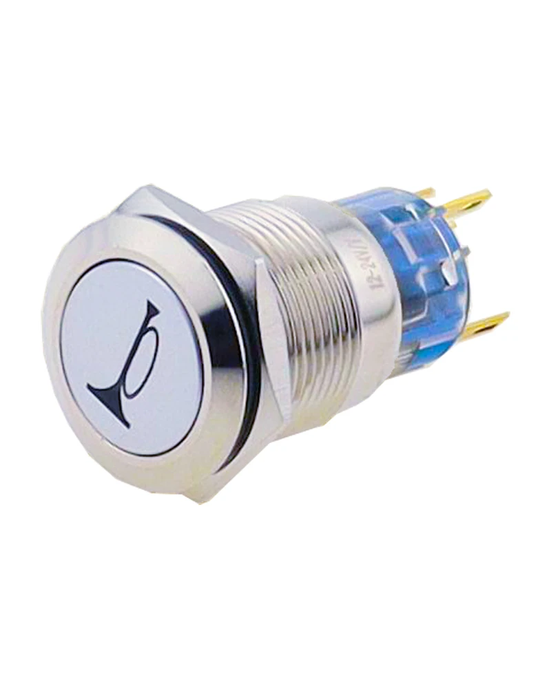 

19mm illuminated horn symbol momentary push button switch(19F-11DT/G/12V/N with illuminated horn symbo