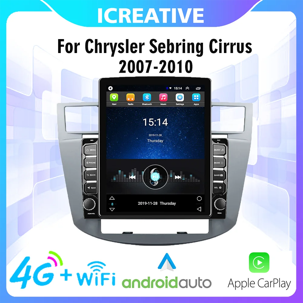 

Car Multimedia Player 2 Din 9.7" Tesla Screen For Chrysler Sebring Cirrus 2007-2010 GPS Navigator WIFI Android Autoradio