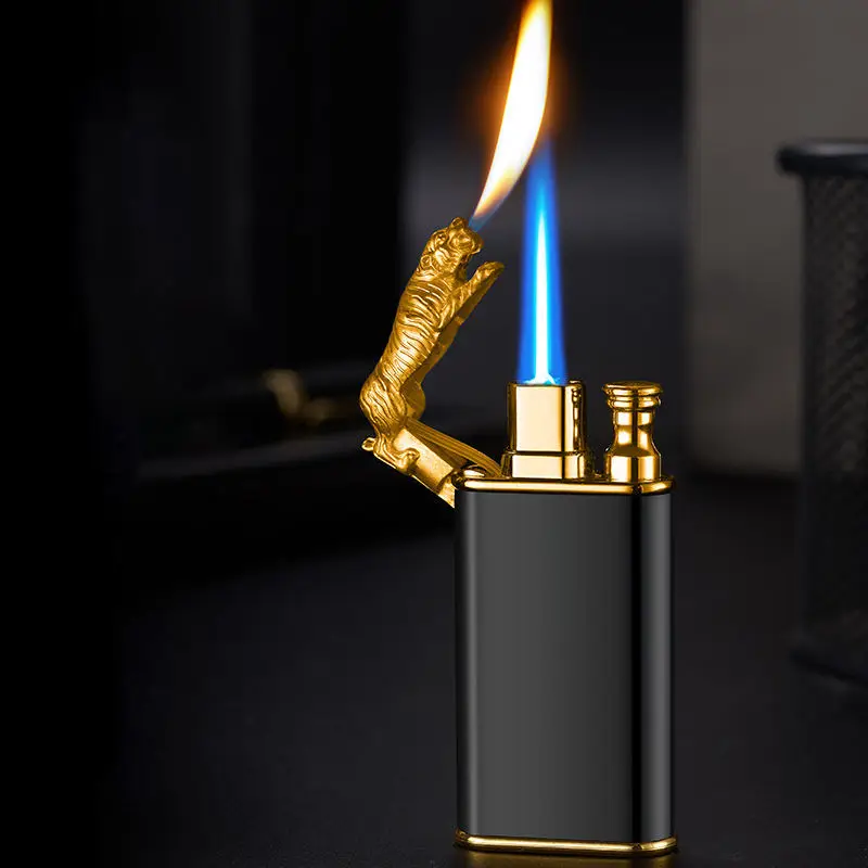 

Tiger Dual Flame Lighter Butane Gas Luminous Cigarette Lighter Support Wholesale Custom Logo Lighter
