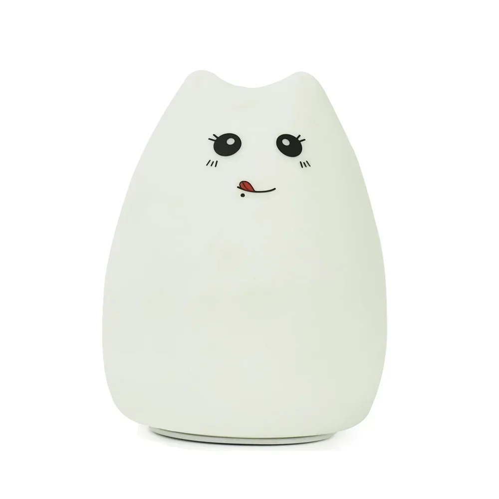 Популярная силиконовая лампа в виде кошки настольная с питанием от USB милый
