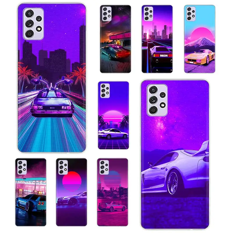 

Case Funda For Samsung Galaxy A52s A52 A73 A51 A71 A72 A12 A22 A32 A02s A21S A31 A41 A11 A01 Car Vaporwave Cover Coque