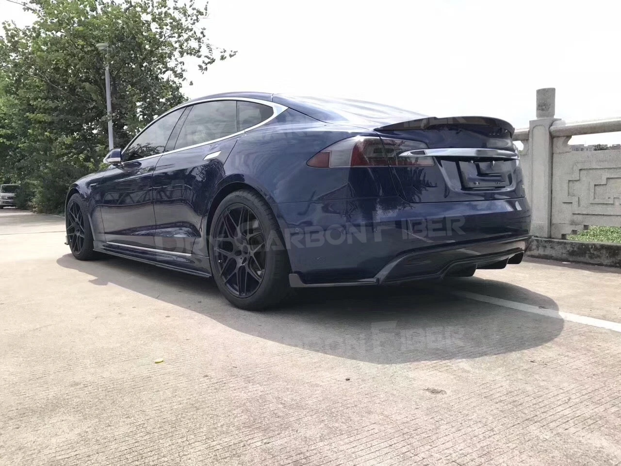 Задний бампер из углеродного волокна диффузор спойлер для Tesla Model S 70D P85D 90D P100D