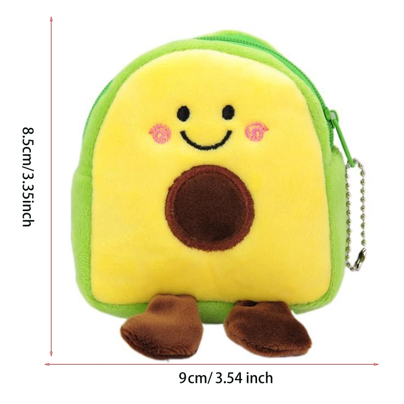 Кошелек в форме авокадо с милыми фруктами кошелек для монет плюшевый