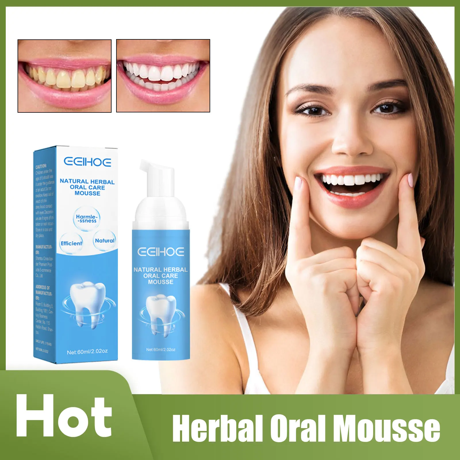 

Teeth Whitening Foam Quick Refreshing Breath Plaque Removal Deep Cleansing Stains Oral Tooth Colour Corrector Toothpaste Mousse