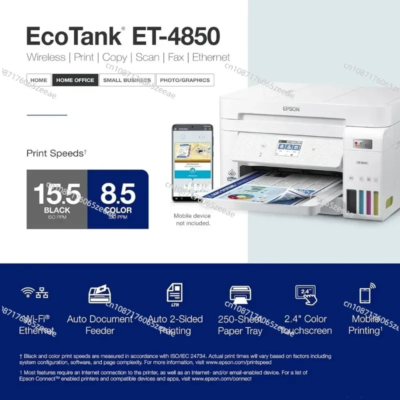 Home.EcoTank ET-4850 Беспроводной универсальный принтер без картриджей с сканером