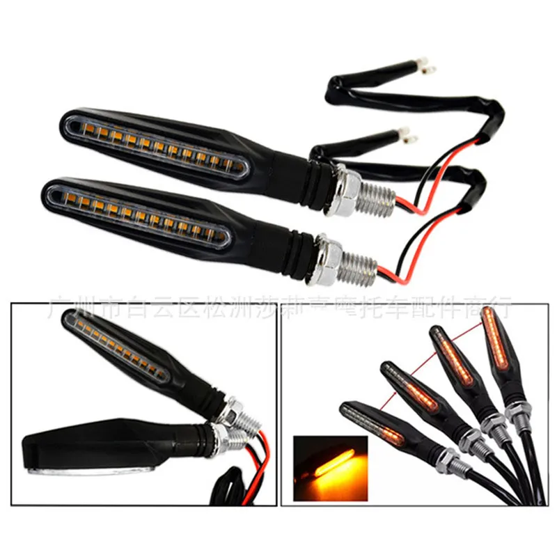 

Moto Turn Signal Lights Motorbike Indicator Lamps License Plate Scooter Flasher Tail Brake Parts Motorcycle LED Yellow Lighting