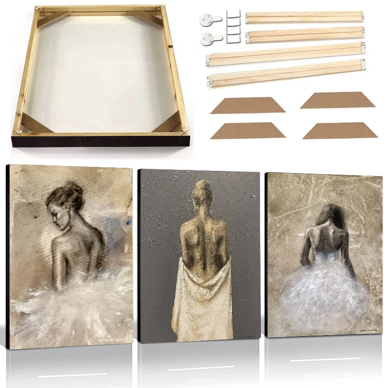 

Пикантная Женская задняя винтажная плакатная печать с рамкой платье Девушка настенное искусство холст живопись Современная Абстрактная фигурка картина домашний декор