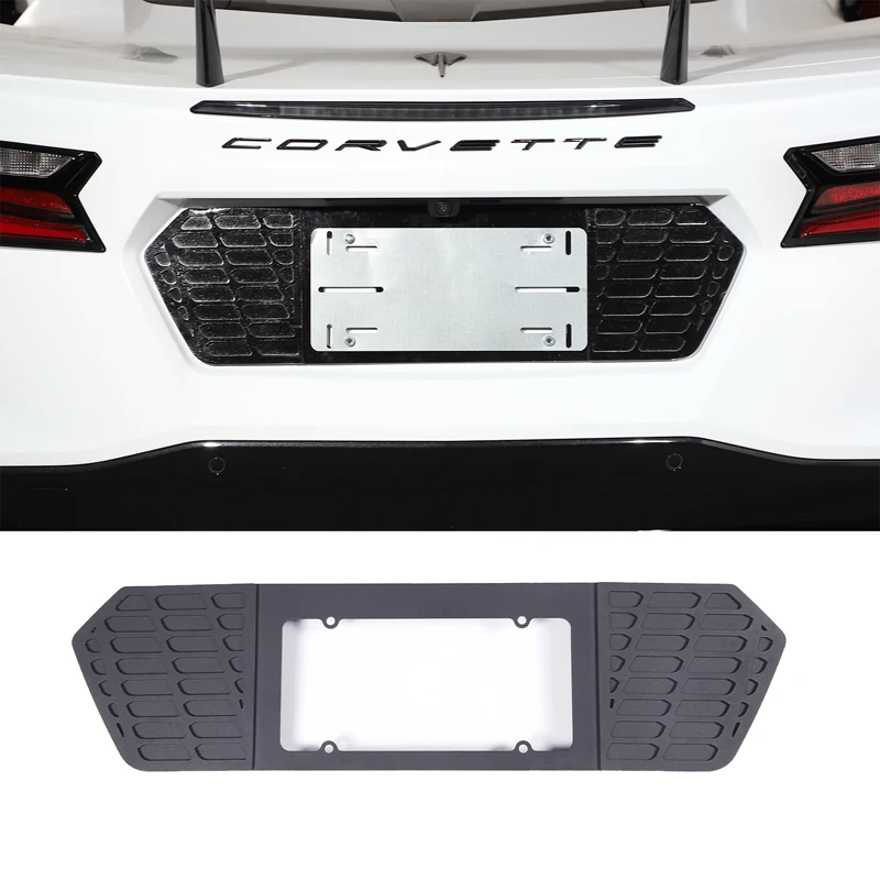 

Car Accessories Rear License Plate Filler Panel Trim 1 PCS Black Alloy Kit For Chevrolet Corvette C8 Stingray Z51 Z06 2020-2023