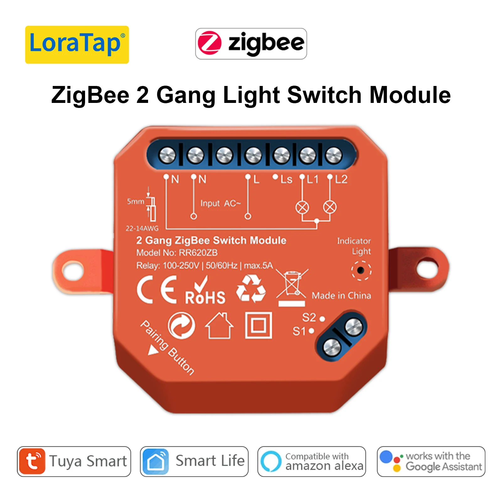 

LoraTap Tuya Smart Life ZigBee Wi-Fi модуль выключателя света