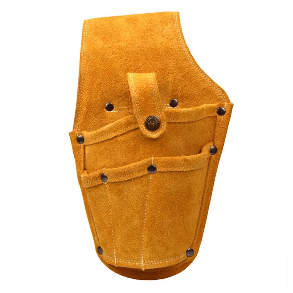 

1pc Tool Storage Bag Cowhide Drill Holster 280*170mm For Electric Tools Accessories Handbag For Ceiling Construction Renovation