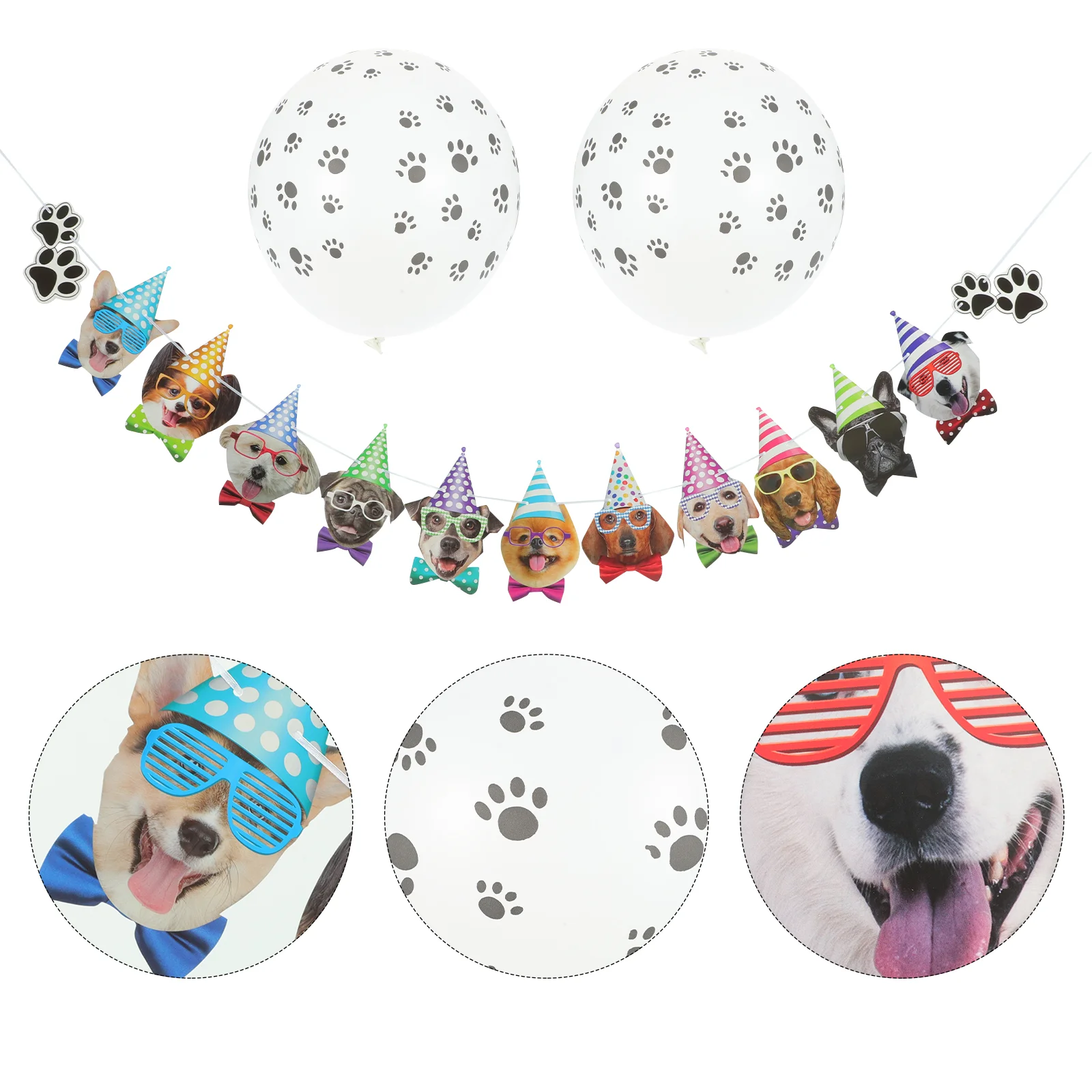 

1 Set Lovely Dog Balloon and Banner Set Beautiful Themed Party Decoration