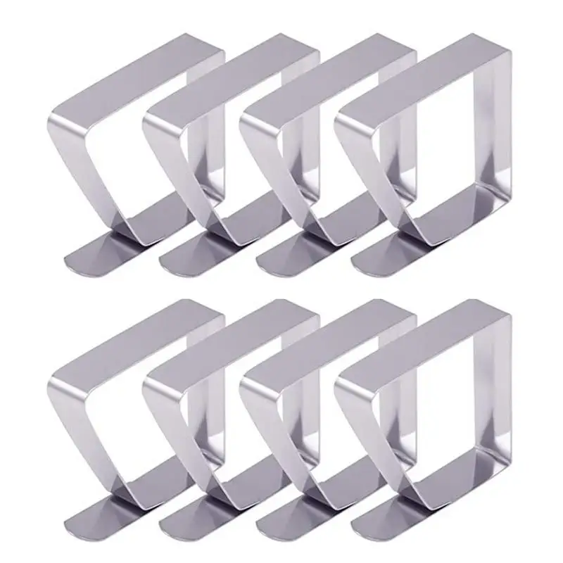 

8pcs Stainless Steel Tablecloth Clip Picnic Wedding Promenade Anti-Slip Table Cover Clamps Rack Round Tablecloth Stable Clips