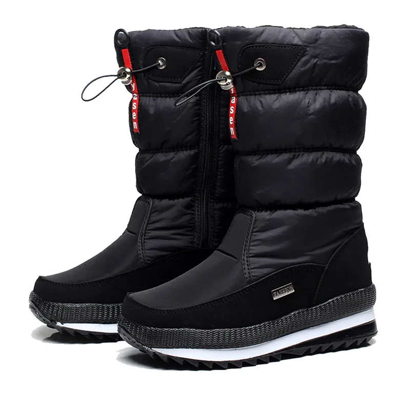 Winter Women Boots Waterproof Snow Boots Platform Shoes Female Thick Plush Warm Ankle Boots For Woman Winter Shoes Non-slip