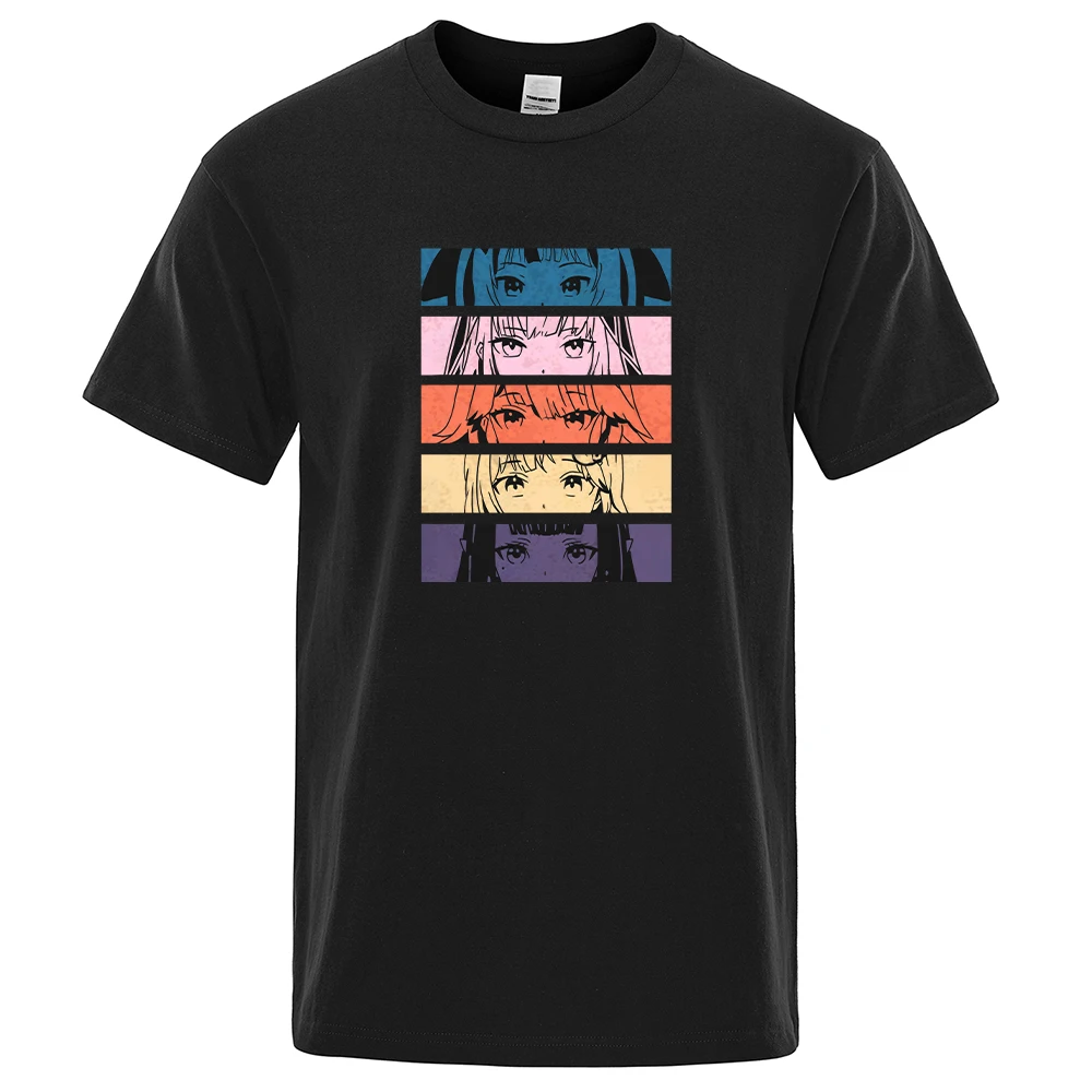

Japan Anime Holo En Eyes Print Men's Tees Fashion Summer Cotton T-Shirt Simplicity Sweat T Shirts Cartoons Loose Tops Streetwear
