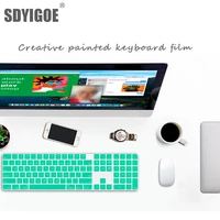 for 2021 apple imac 24 inch m1 chip silica gel keyboard skin cover us magic keyboard numeric keypad and touch id model a2520