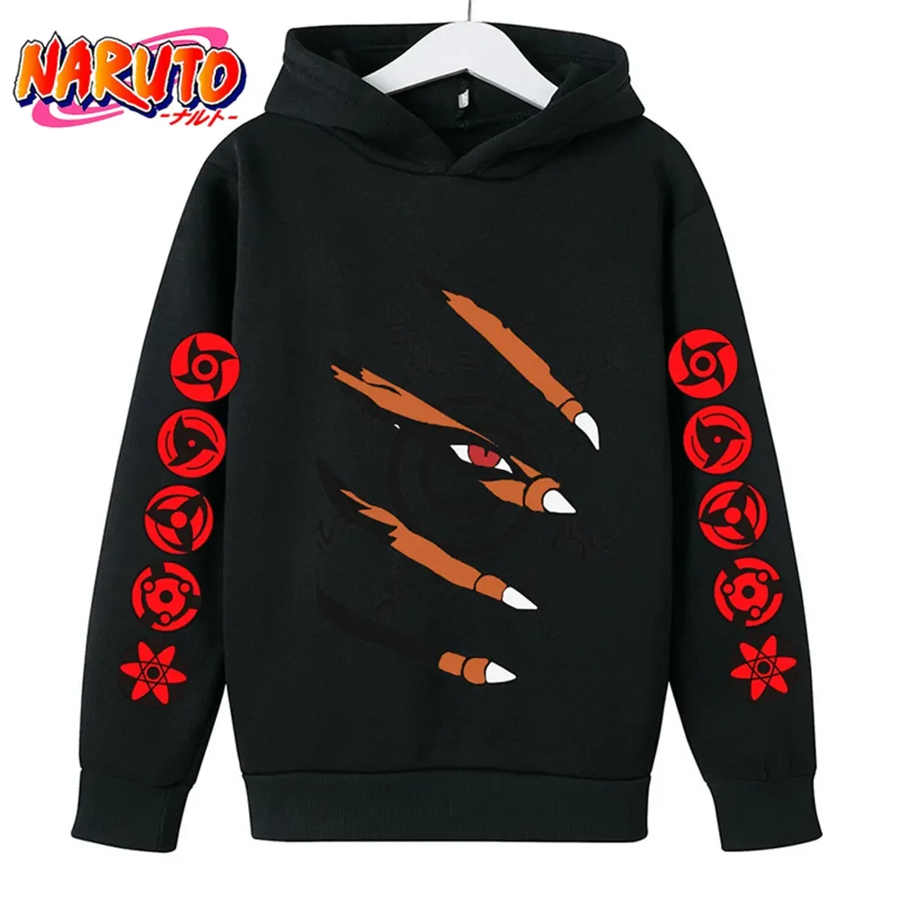 

Модная популярная толстовка с капюшоном Наруто, детская одежда ниндзя, Детские свитшоты, пуловер для мальчиков и девочек, крутая уличная одежда с длинным рукавом, топы