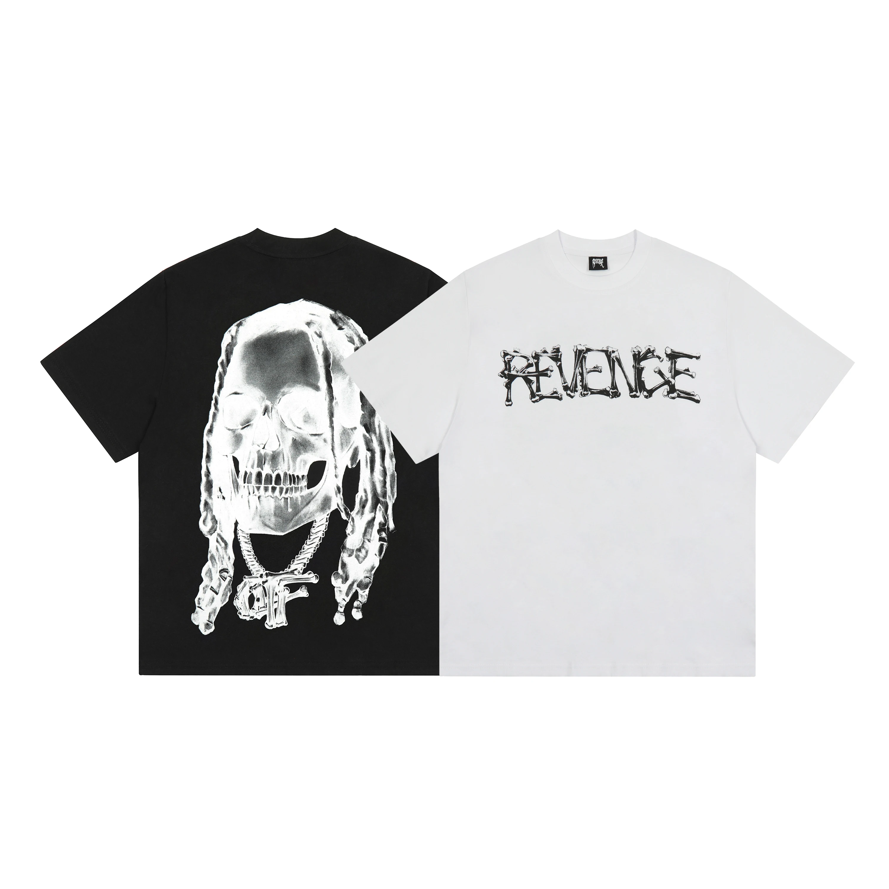

Sketch painting joint portrait hip-hop youth round neck loose cotton short-sleeved T-shirt male ins tide brand