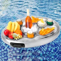 Summer Inflatable Float Beer Drinking Cooler Table Water Play Float Beer Tray Party Bucket Cup Holder for Swimming Pool Party