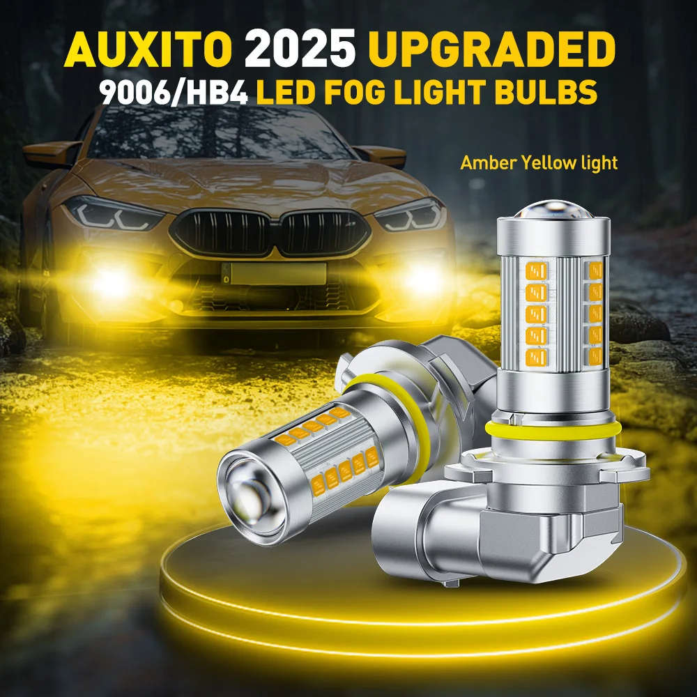 2 шт. AUXITO 9006 HB4 светодиодные желтые 3000K противотуманные фары лампа H10 H8 H11 DRL светодиодные автоматические дневные ходовые огни 6500K белый (art.: 3920cd3867f4c) - 3920cd3867f4c